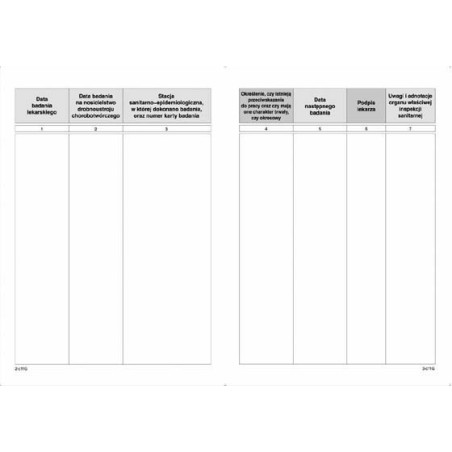 Książeczka Zdrowia dla celów sanitarno-epidemiologicznych A6-Offset 530-5 MiP 8k 400218